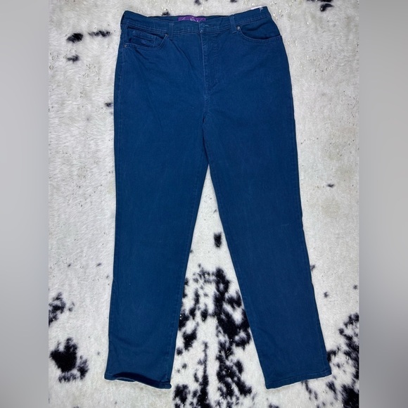 Gloria Vanderbilt Women’s Teal Amanda High Rise Denim Jeans Size 12 - Picture 1 of 10
